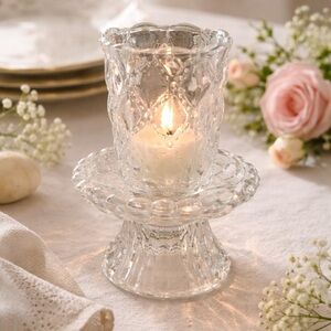 Party Lite Quilted Glass Votives. Set of Four